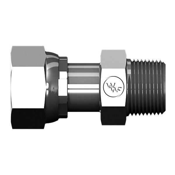 World Wide Fittings Male Pipe to Female Flat Face O-Ring Swivel Straight FS6505X04X04 - main